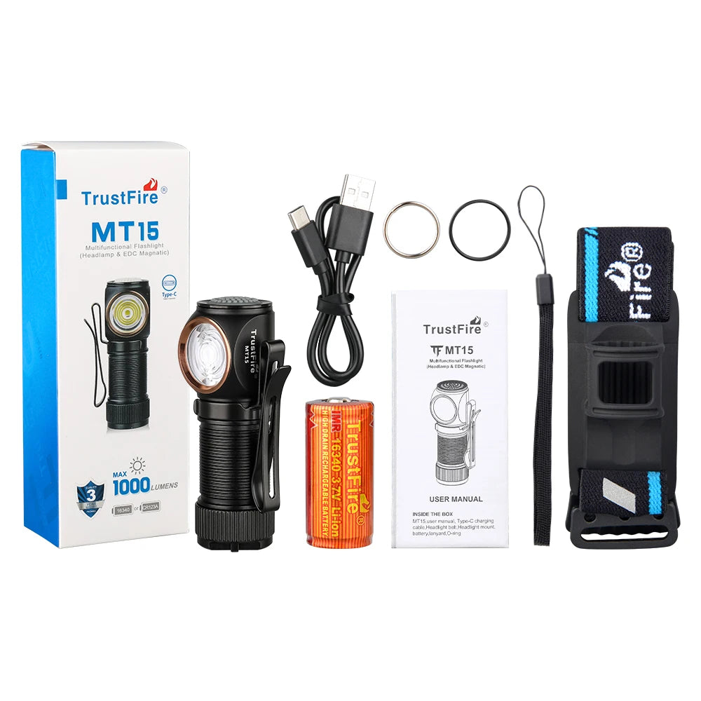 TrustFire MT15 Rechargeable LED Headlamp Waterproof For Outdoor Adventures