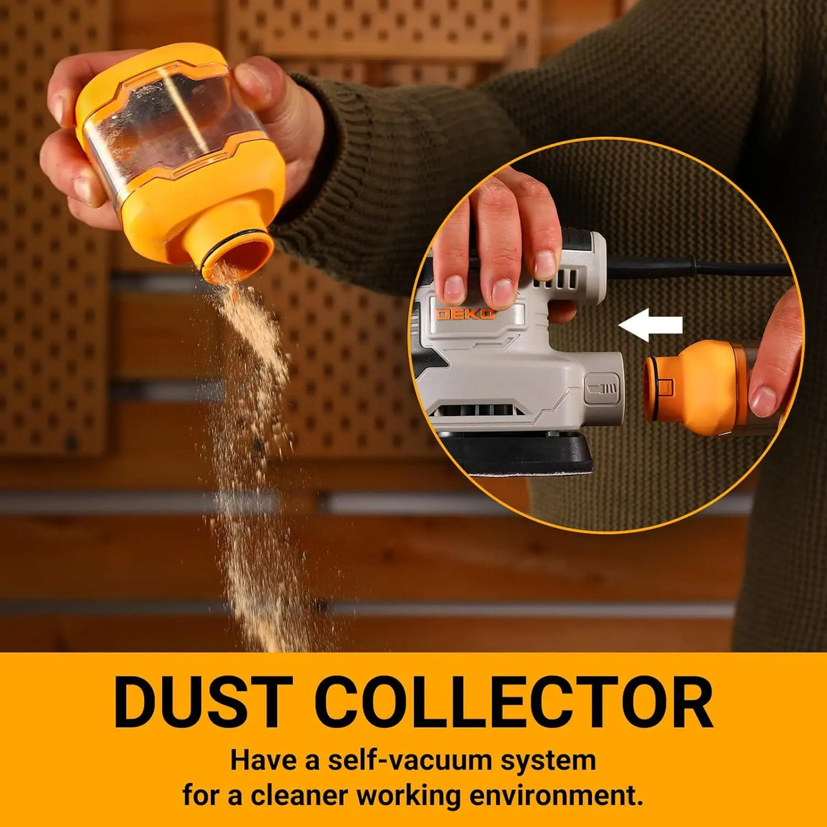 DEKO Corded Detail Mouse Sander With Dust Collection For DIY