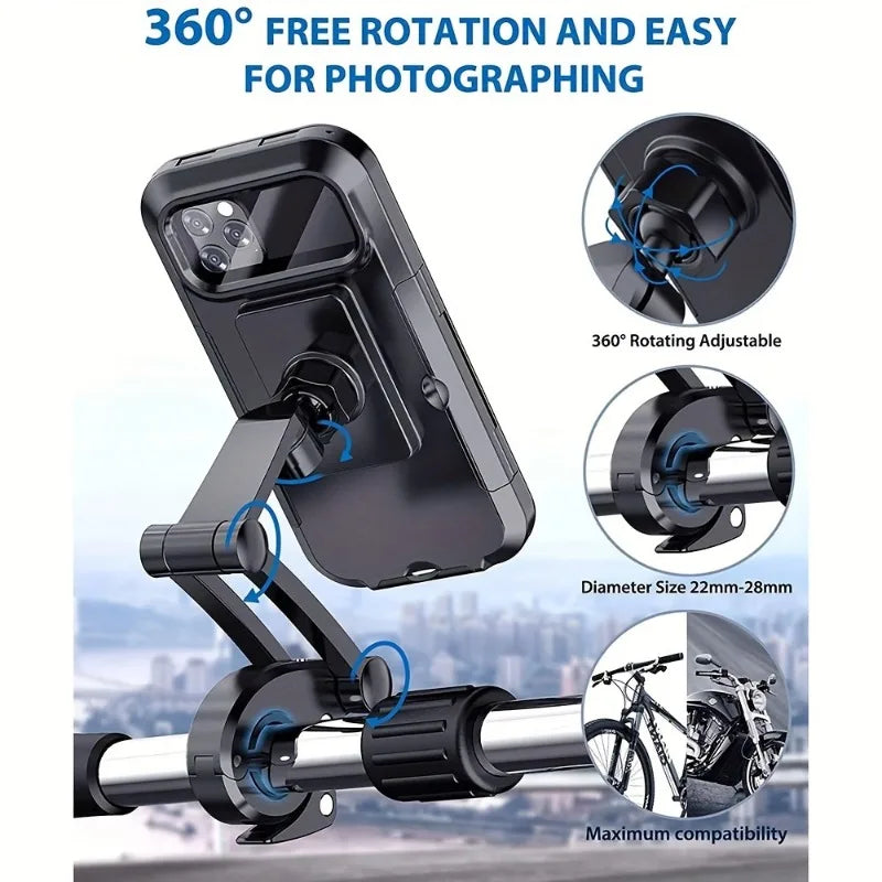 Waterproof Motorcycle Phone Holder Universal Bicycle GPS Mount for Phones