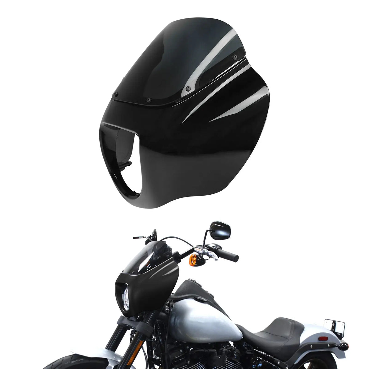 Headlight Fairings Windshield W/ Bracket Mount For Harley 2018-2024 Street Bob FXBB Low Rider Softail Standard Motorcycle