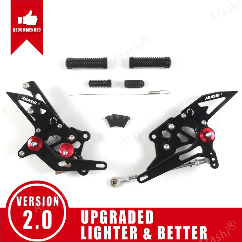 Arashi CNC Adjustable Footrests For Yamaha YZF R3 R25