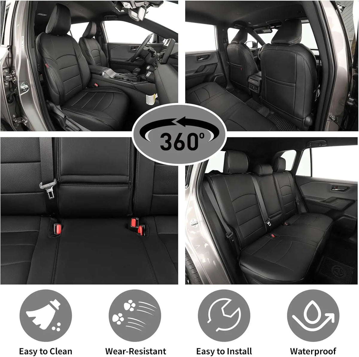 EKR Custom Fit Leather Seat Covers For Toyota RAV4 Hybrid