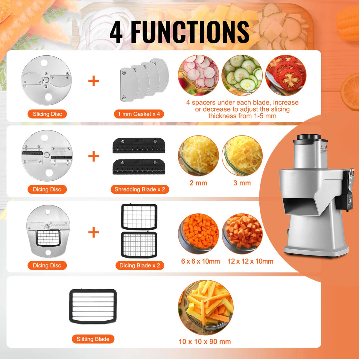 SucceBuy Electric Vegetable Slicer Multifunctional Food Cutter