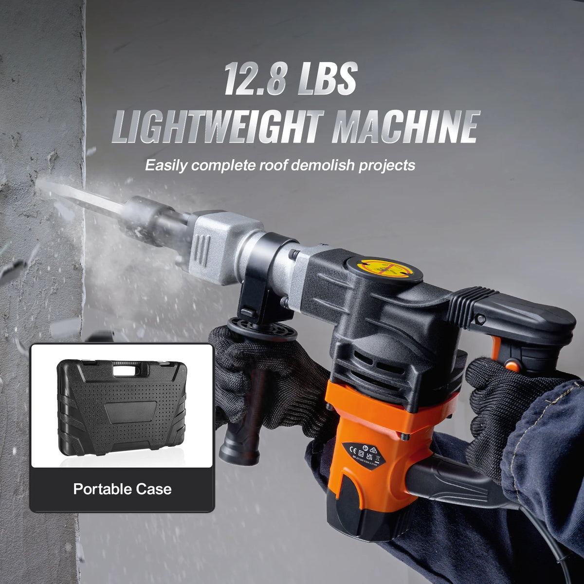 SucceBuy Electric Demolition Jack Hammer Concrete Breaker With Chisels