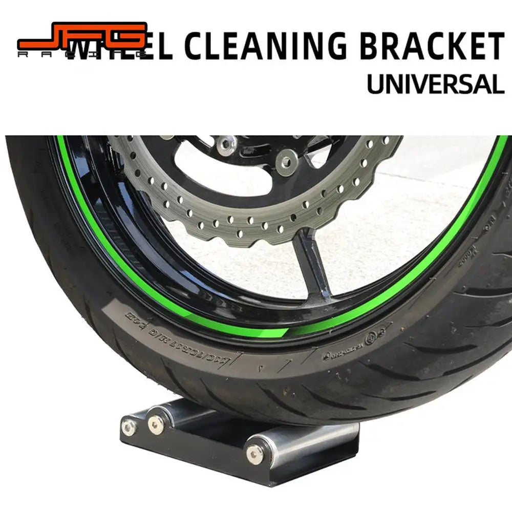 Motorcycle Tire Cleaning Stand Tire Wash Bracket Portable Chain Clean Durable Roller Ramp Lift Universal For KTM Kawasaki Suzuki