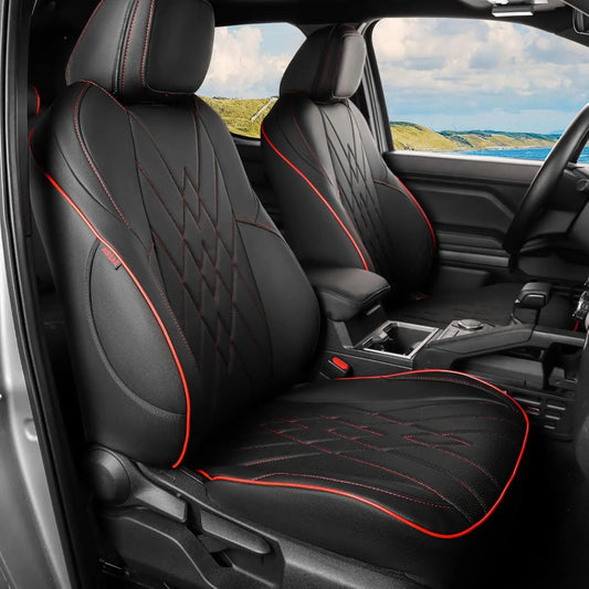 EKR Tacoma Car Seat Covers Custom Fit for Toyota Tacoma (Petrol) 2024 2025 2026 DoubleCab/CrewCab SR/SR5/TRD Sport/TRD Off-Road Truck Seat Covers Full Set Faux Leather