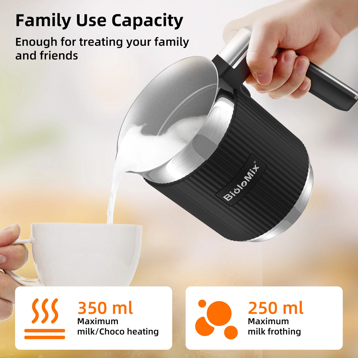 Biolomix Five In One Automatic Milk Frother Hot Chocolate Maker