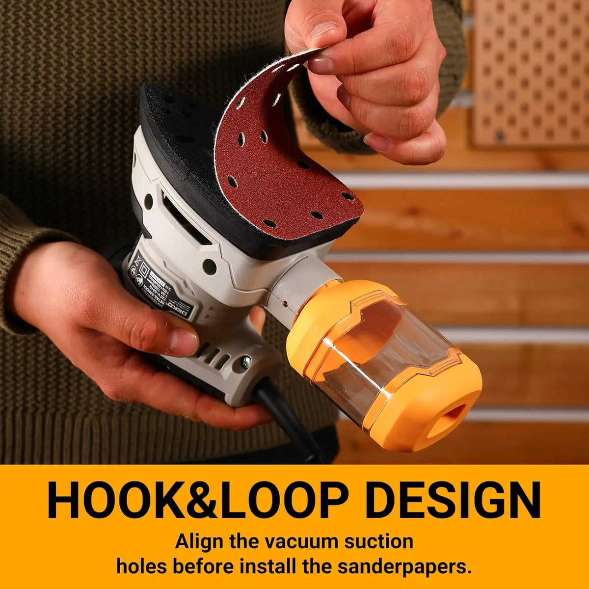 DEKO Corded Detail Mouse Sander With Dust Collection For DIY