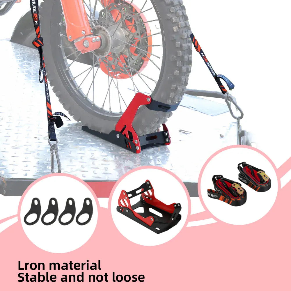 Motorcycle Trailer Heavy-duty IRON Front Wheel Stand wheel Chock Upright For Mount Trailer rack Parking Fixed Frame Dirt Bike