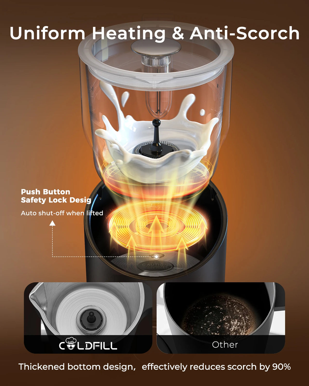 UHOST Electric Milk Frother And Steamer Eight In One