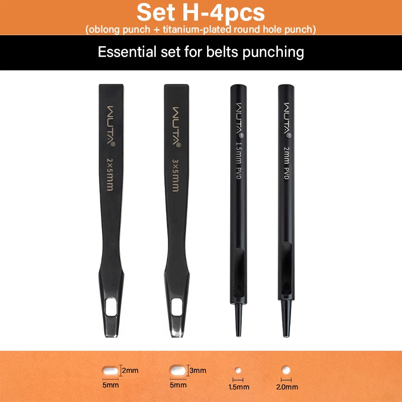 WUTA Titanium Leather Hole Punch Tool Set For DIY Craft