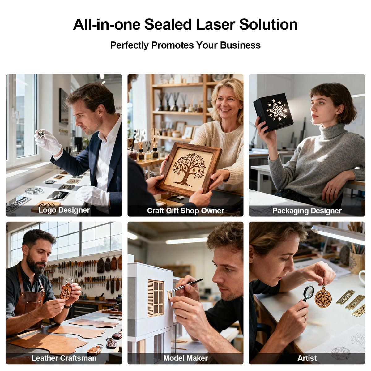 LaserVii Enclosed Laser Engraver Cutting Machine For Wood Acrylic Leather