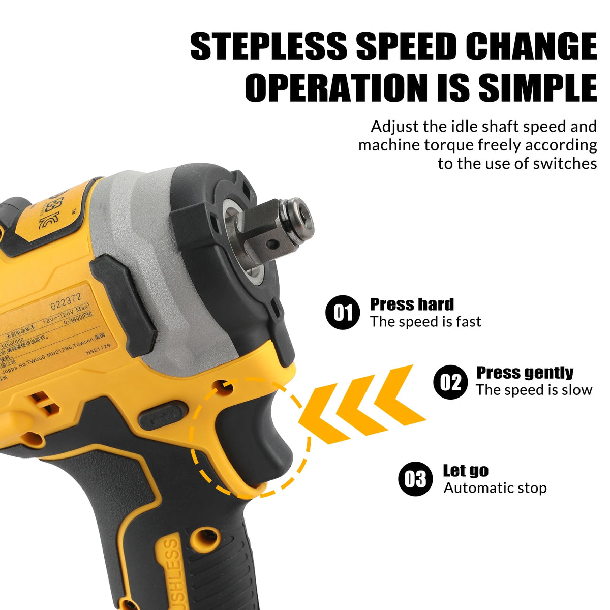 DEWALT DCF850 Brushless Cordless Impact Driver Three Speed