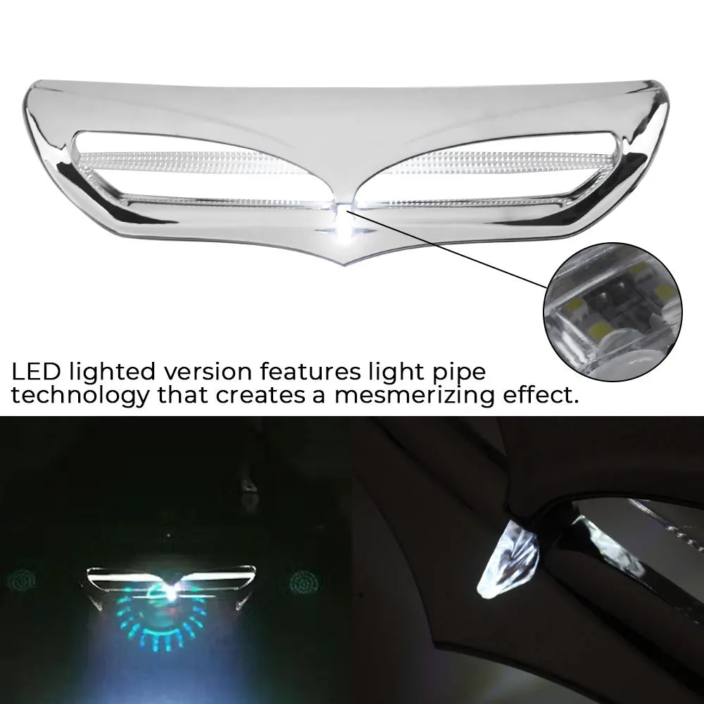 1PC Motorcycle Front Batwing Fairing Vent Trim with LED Light For Harley Electra Street Ultra Limited FLHT FLHX FLHTK 2014-2019