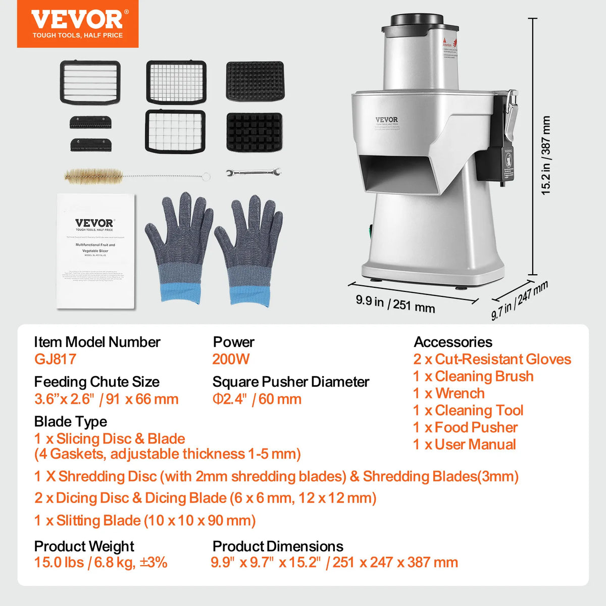 SucceBuy Electric Vegetable Slicer Multifunctional Food Cutter