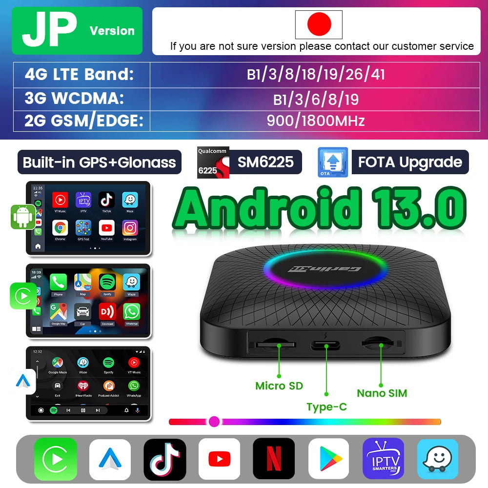 Carlinkit AI Box Wireless Android Auto CarPlay Smart TV Adapter