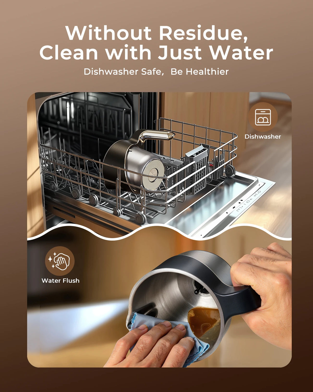 UHOST Electric Milk Frother And Steamer Eight In One