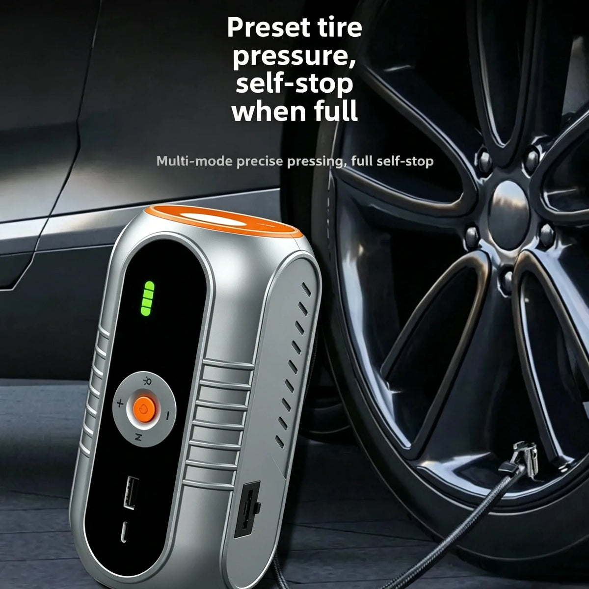 Car Jump Starter with Air Compressor Jump Starter 150PSI Air Pump Multifunctional Tire Inflator Power Bank Lighting for Car