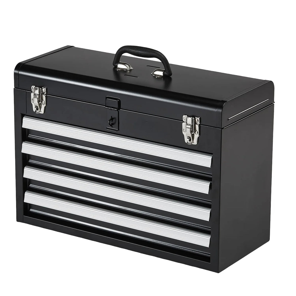 SucceBuy Portable Metal Tool Chest With Four Locking Drawers