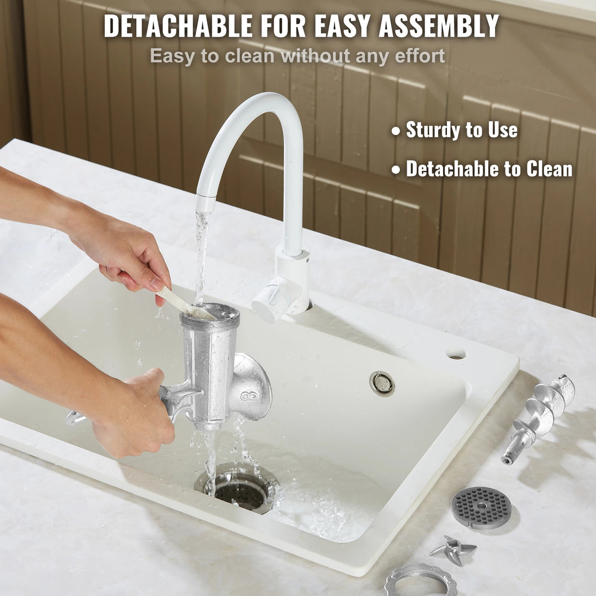 SucceBuy Manual Cast Iron Meat Grinder With Table Clamp