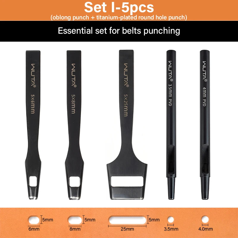 WUTA Titanium Leather Hole Punch Tool Set For DIY Craft