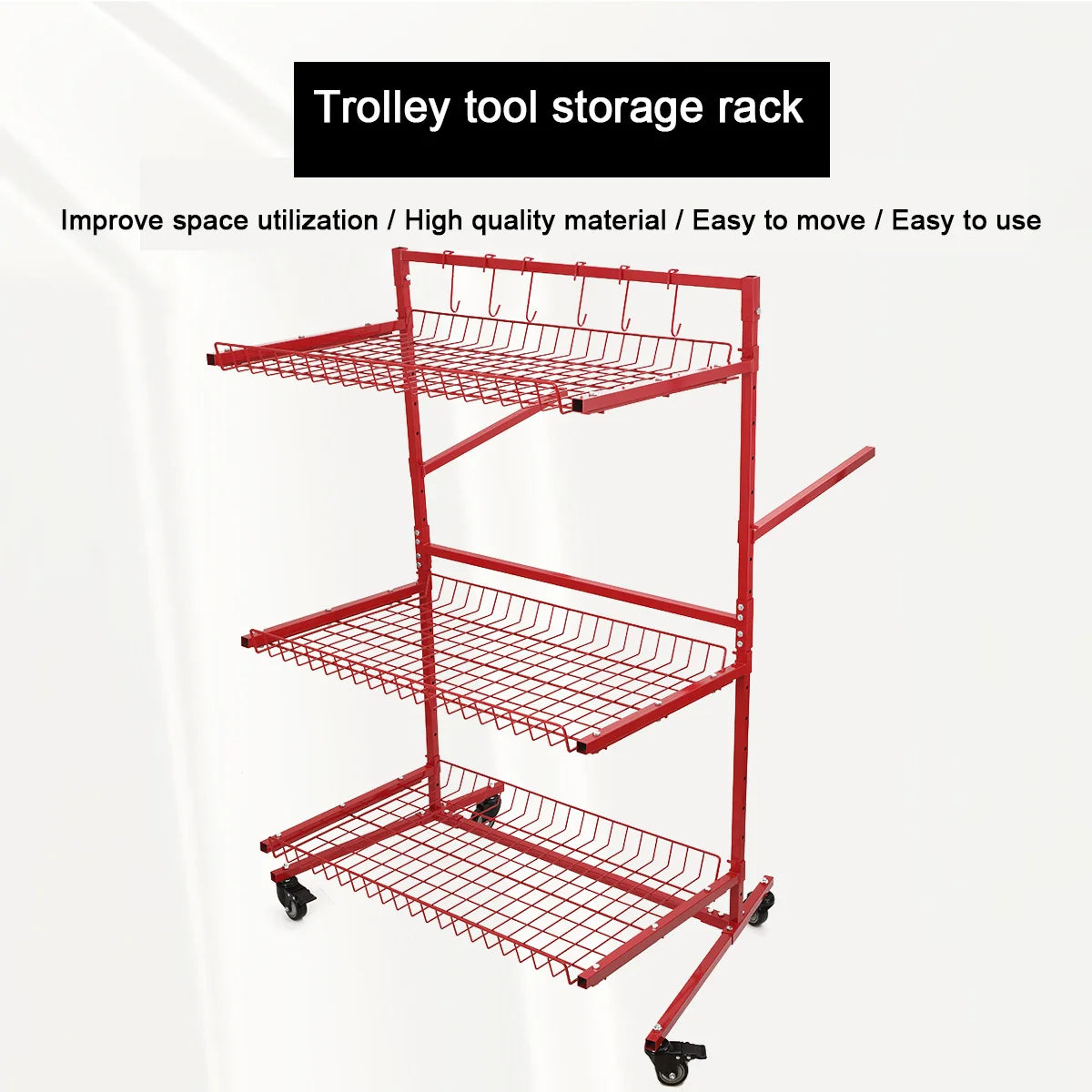 Auto Parts Storage Rack Steel Single Layer Loading 45kg Metal Shelf Bracket Movable Handcart Tool Storage Rack Car Parts Storage