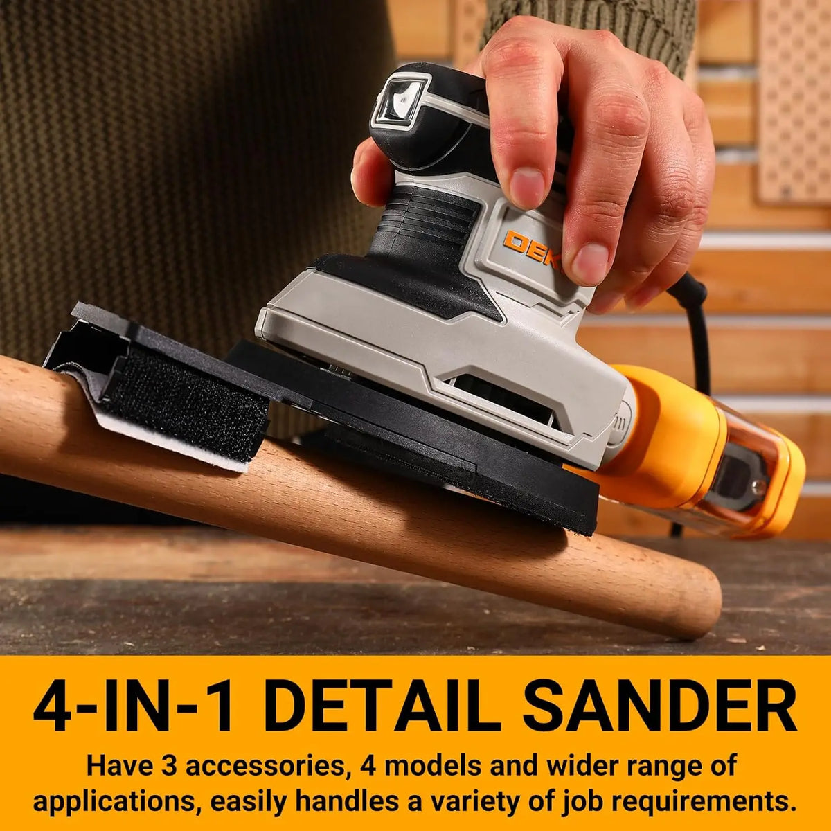 DEKO Corded Detail Mouse Sander With Dust Collection For DIY
