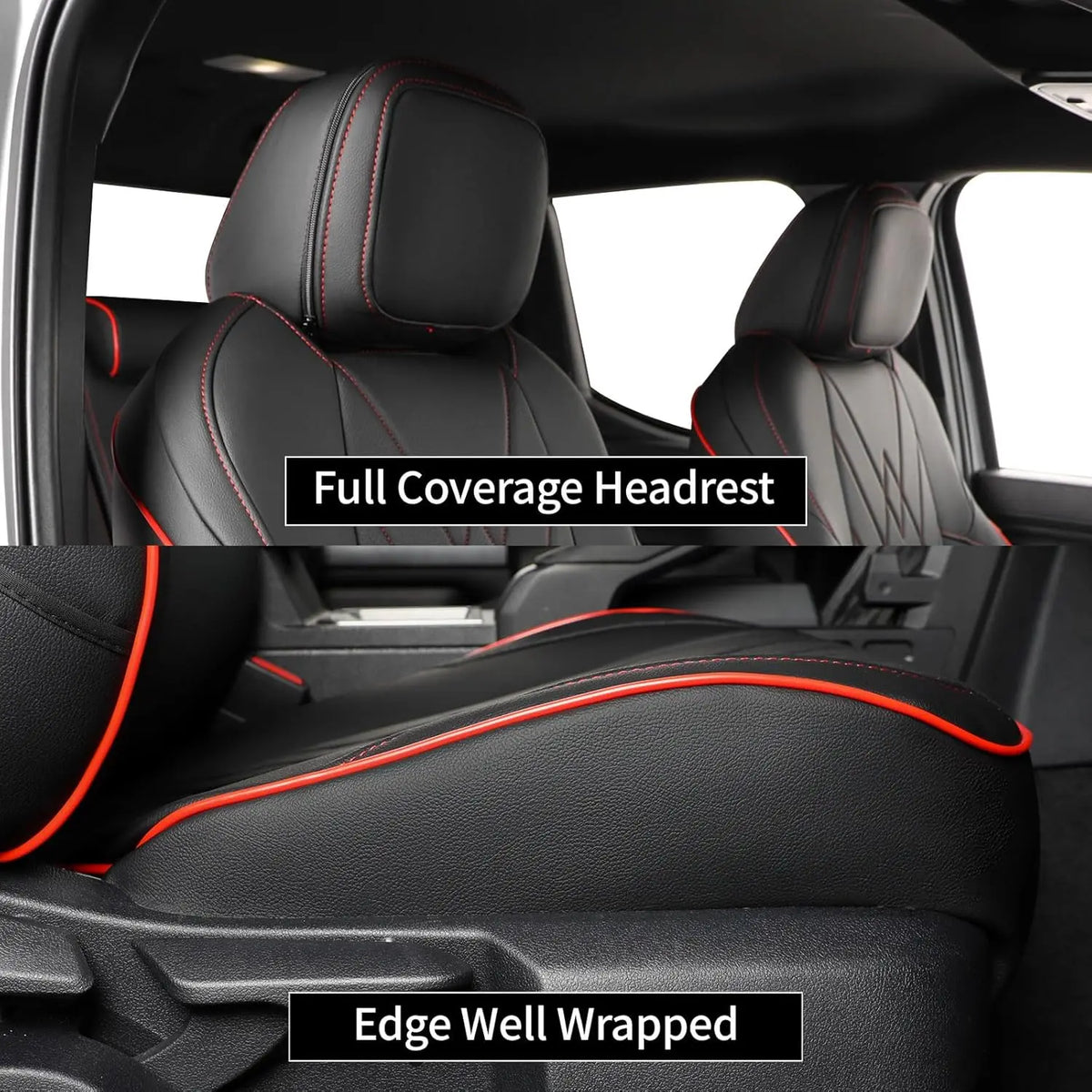 EKR Tacoma Car Seat Covers Custom Fit for Toyota Tacoma (Petrol) 2024 2025 2026 DoubleCab/CrewCab SR/SR5/TRD Sport/TRD Off-Road Truck Seat Covers Full Set Faux Leather