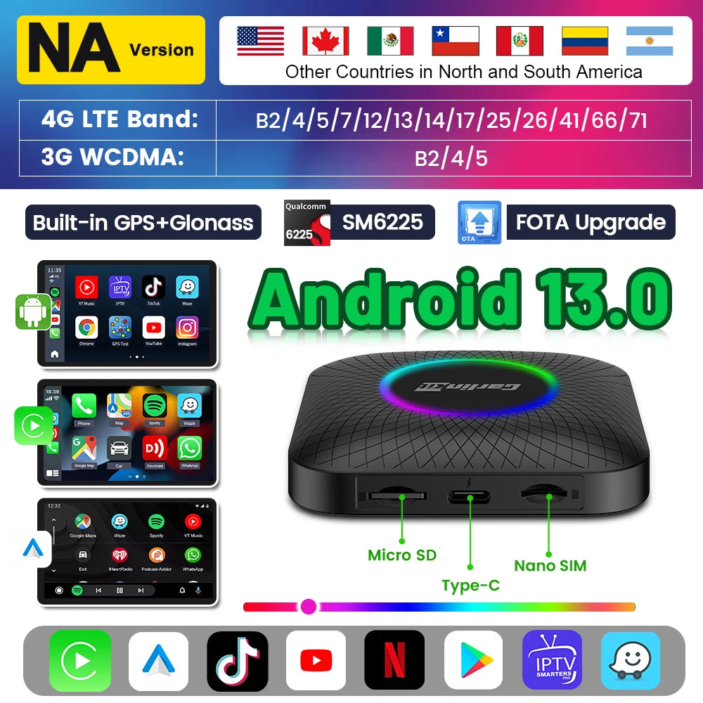 Carlinkit AI Box Wireless Android Auto CarPlay Smart TV Adapter