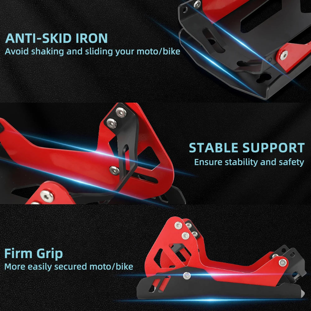 Motorcycle Trailer Heavy-duty IRON Front Wheel Stand wheel Chock Upright For Mount Trailer rack Parking Fixed Frame Dirt Bike