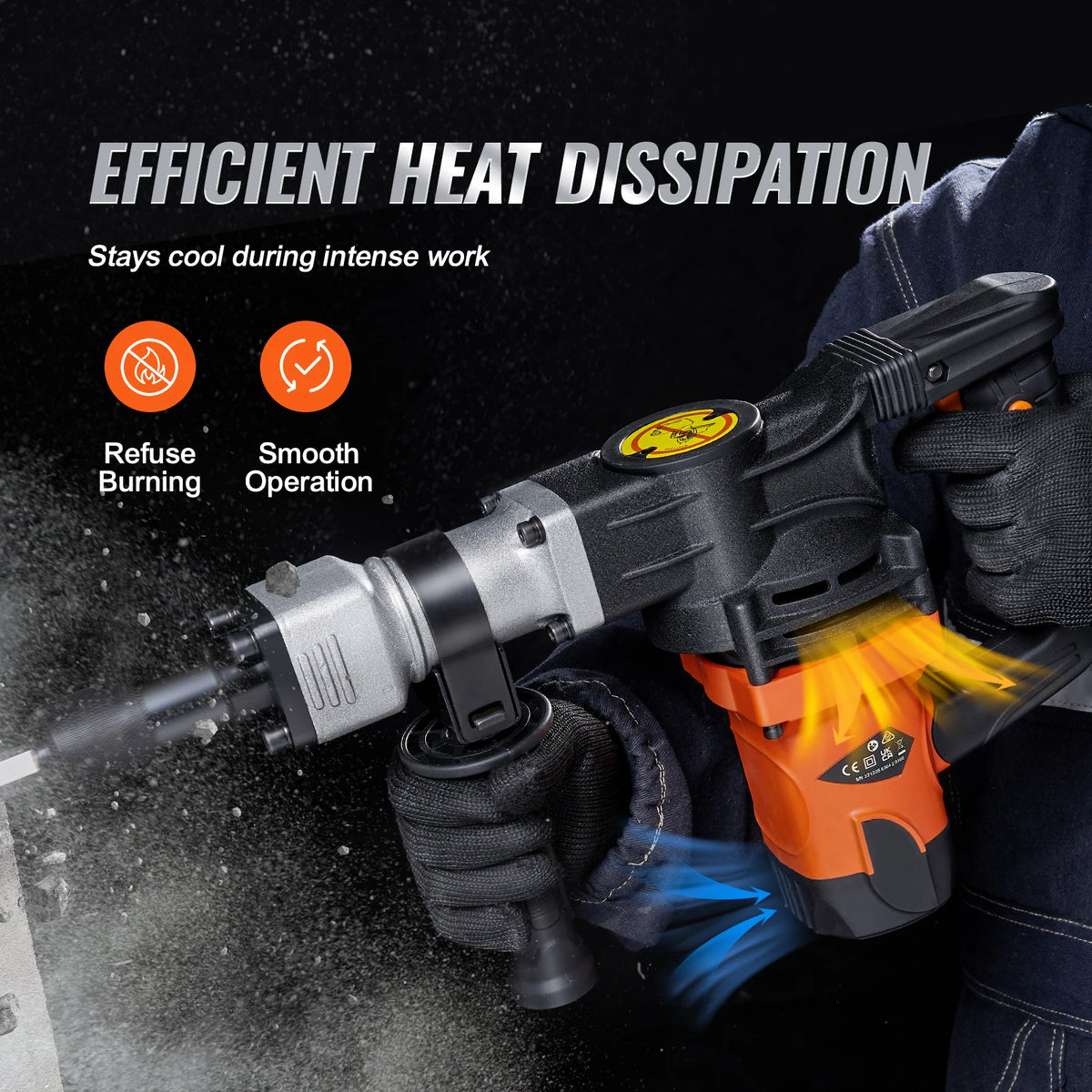 SucceBuy Electric Demolition Jack Hammer Concrete Breaker With Chisels