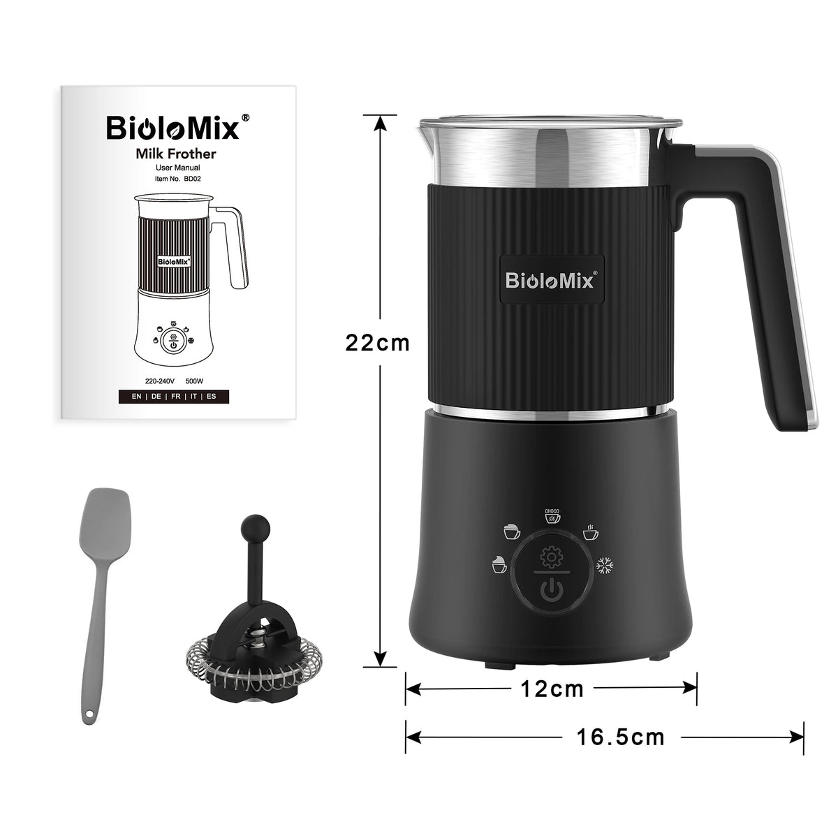 Biolomix Five In One Automatic Milk Frother Hot Chocolate Maker