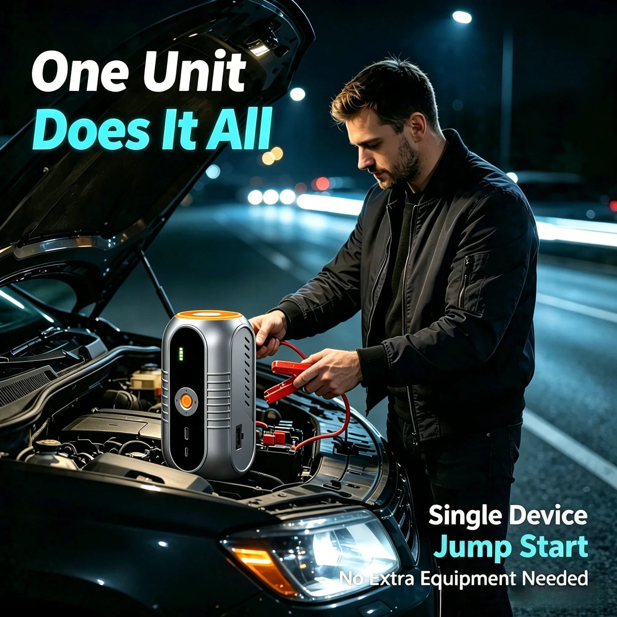 Car Jump Starter with Air Compressor Jump Starter 150PSI Air Pump Multifunctional Tire Inflator Power Bank Lighting for Car