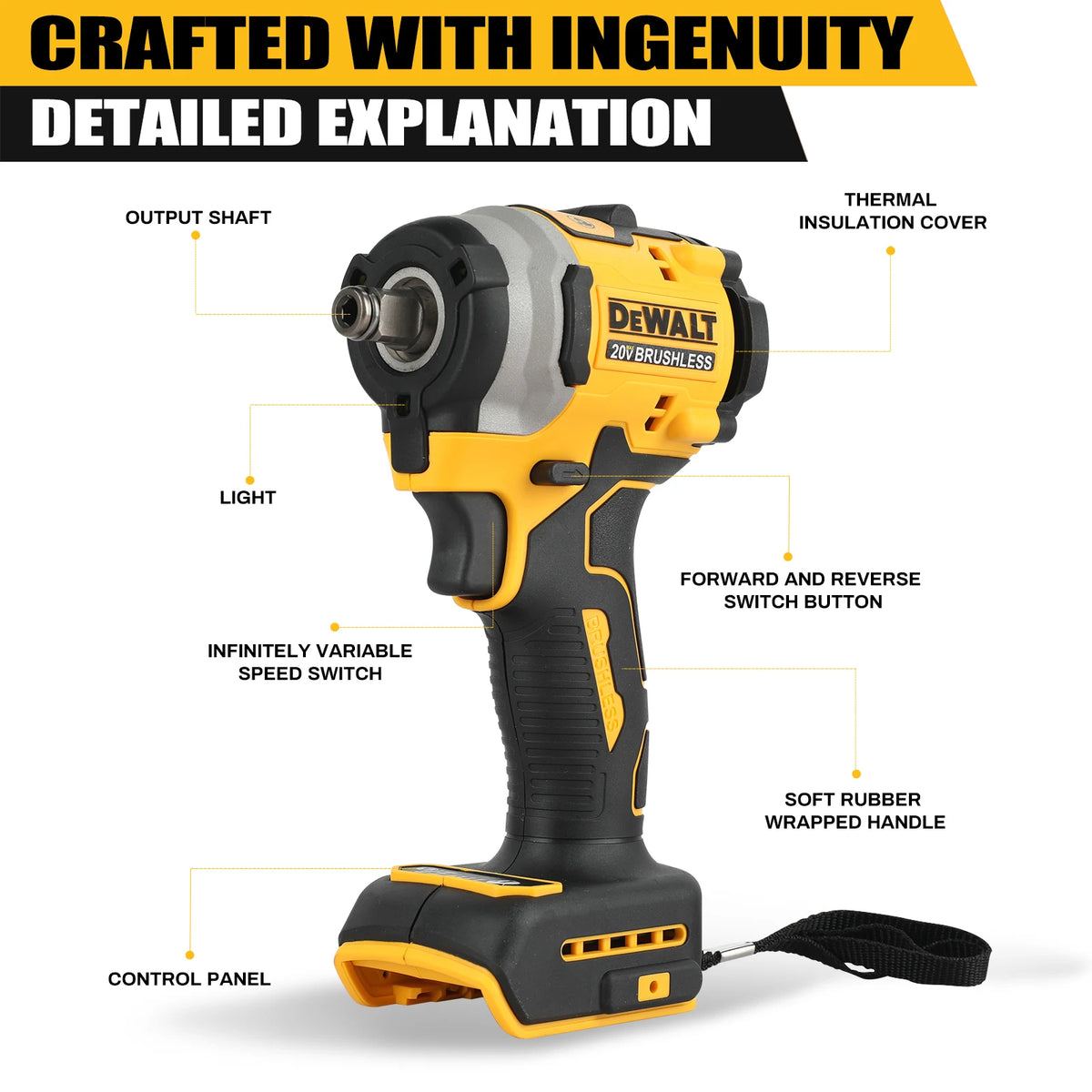 DEWALT DCF850 Brushless Cordless Impact Driver Three Speed