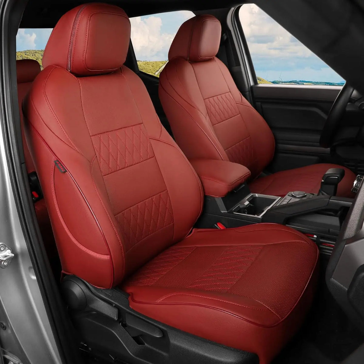 EKR Tacoma Car Seat Covers Custom Fit for Toyota Tacoma (Petrol) 2024 2025 2026 DoubleCab/CrewCab SR/SR5/TRD Sport/TRD Off-Road Truck Seat Covers Full Set Faux Leather