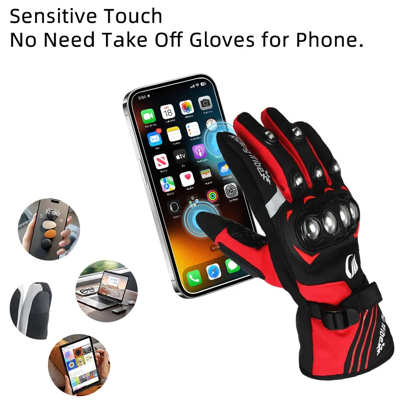Winter Motorcycle Riding Gloves Stainless Steel Outdoor Sports