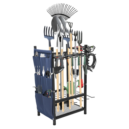 SARENZOON Garden Tool Organizer Rack for Garage and Yard Storage