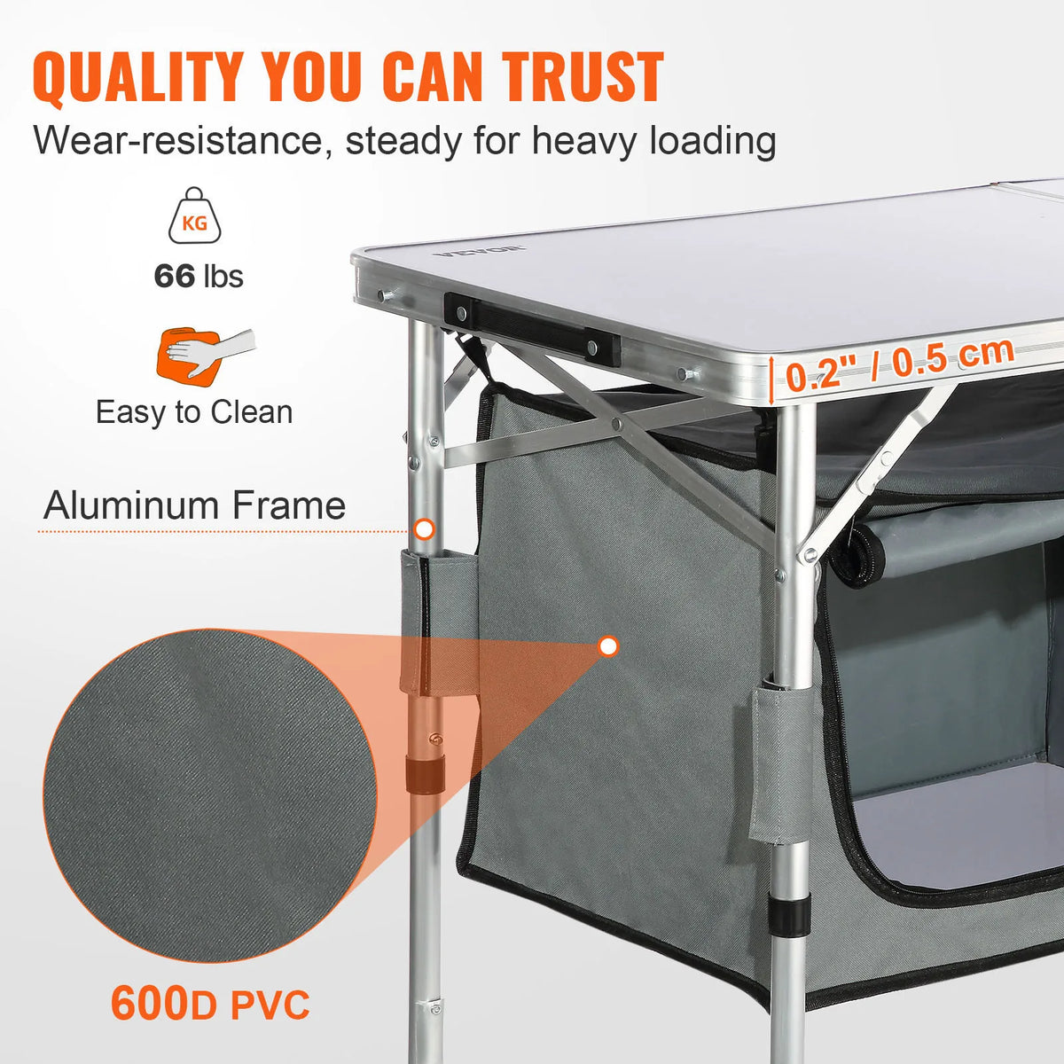 VEVOR Folding Camping Kitchen Table For Outdoor Cooking And Travel
