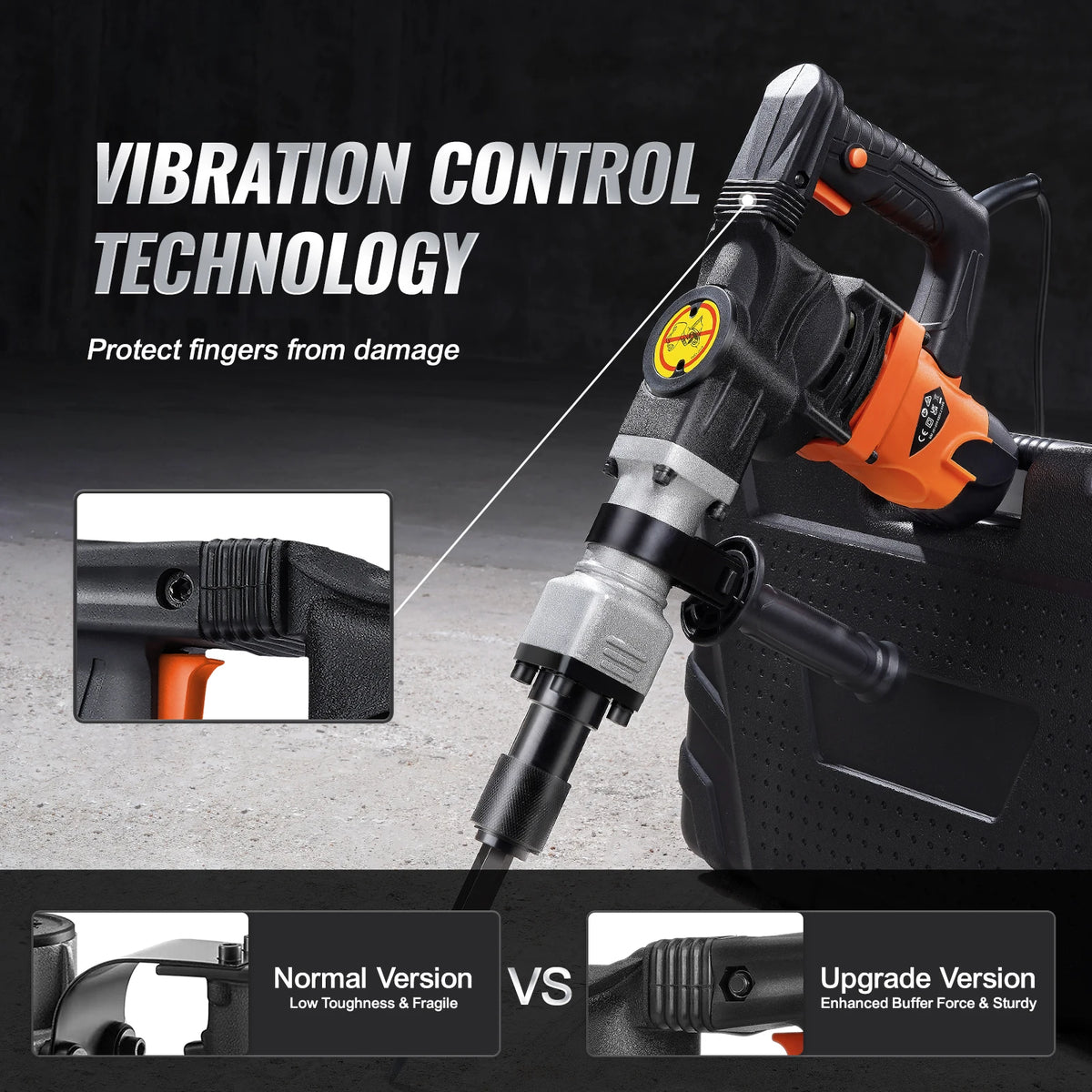 SucceBuy Electric Demolition Jack Hammer Concrete Breaker With Chisels