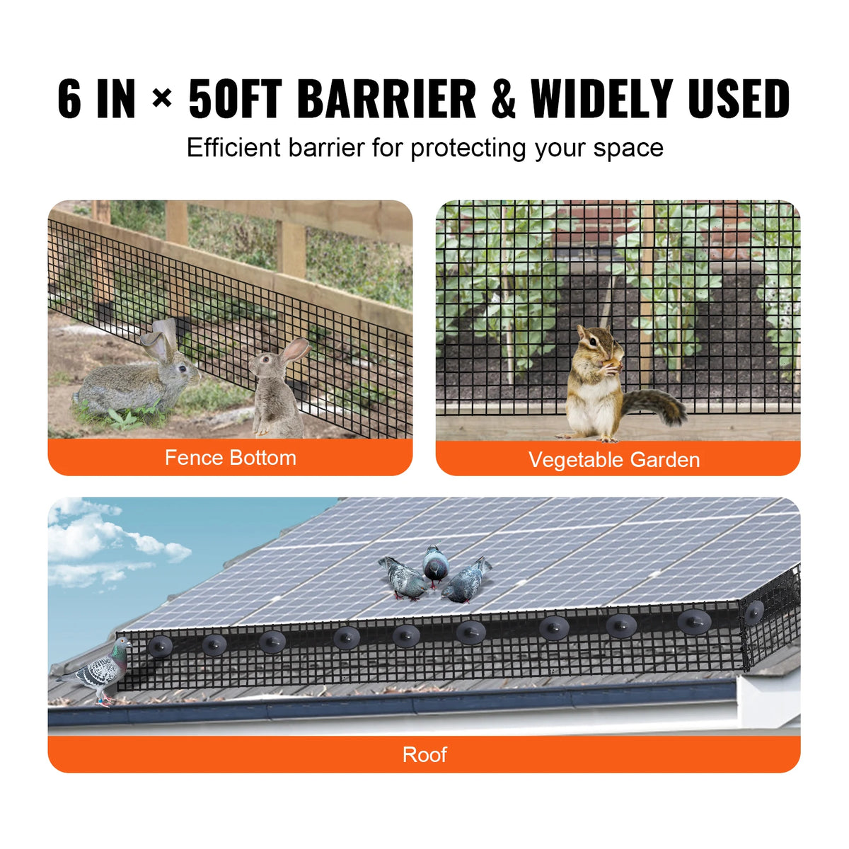 SucceBuy Solar Panel Bird Guard Critter Guard Roll Kit  Stainless Steel Fasteners Solar Panel Rustproof PVC Coating WireRollMesh