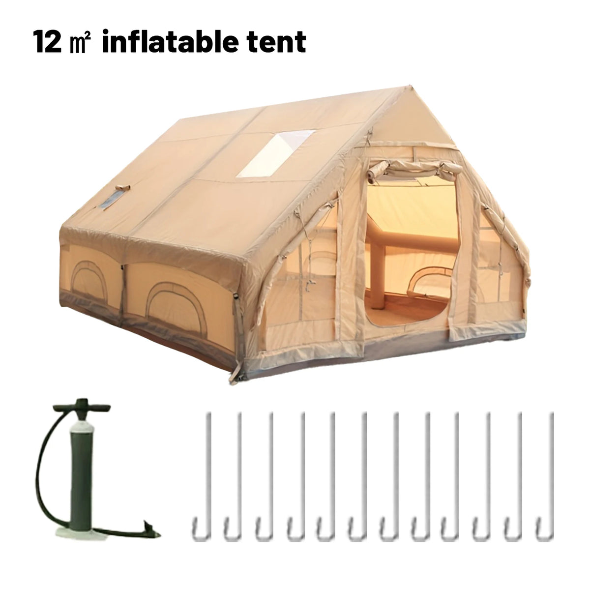 Pakicetus Inflatable Family Camping Tent With Stove Jack