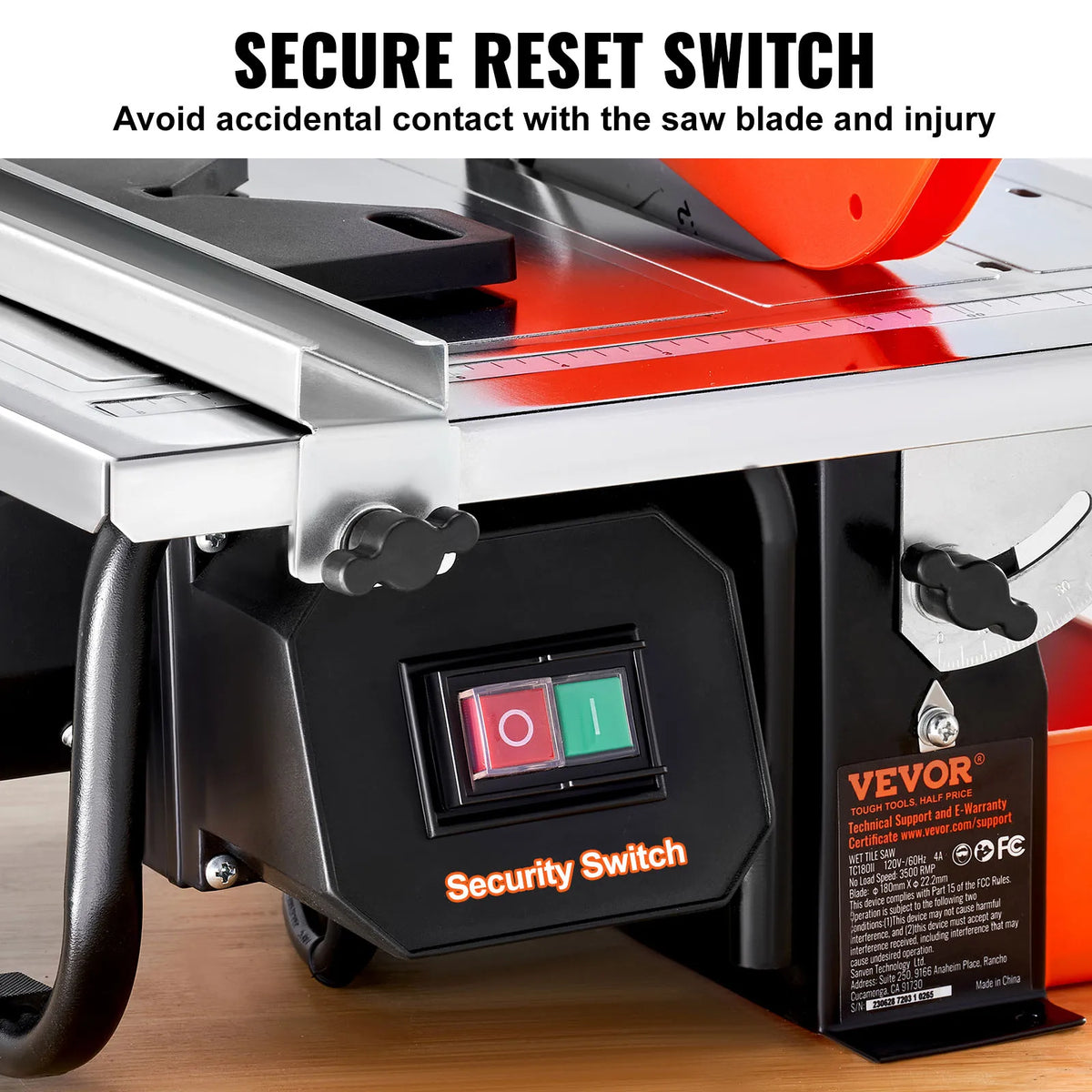 SucceBuy Wet Tile Saw With Water Reservoir Adjustable Cutting Angle