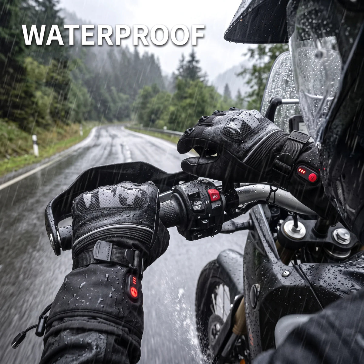 Rechargeable Heated Touchscreen Gloves For Motorcycle Skiing And Cycling