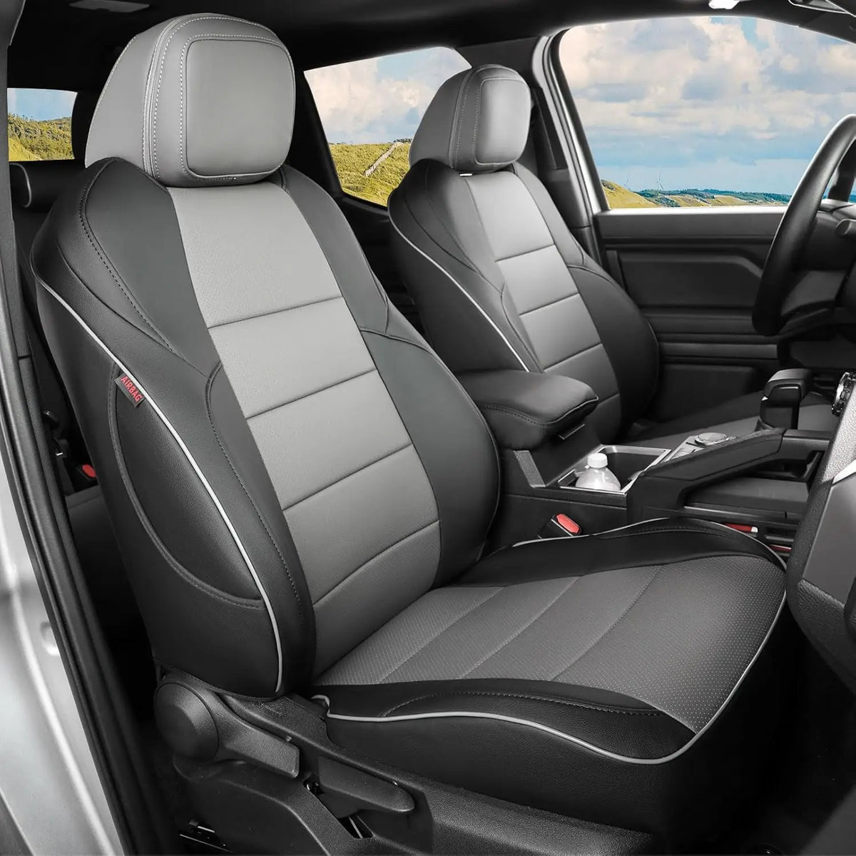 EKR Tacoma Car Seat Covers Custom Fit for Toyota Tacoma (Petrol) 2024 2025 2026 DoubleCab/CrewCab SR/SR5/TRD Sport/TRD Off-Road Truck Seat Covers Full Set Faux Leather