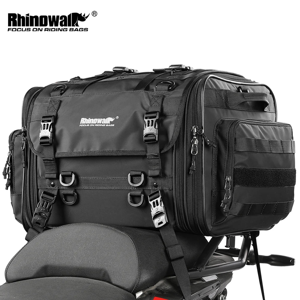 Rhinowalk Motorcycle Travel Luggage Bag Waterproof 19L-80L Expandable Big Capacity Motor Tail/Trunk/Rack Bag For Most motorcycle