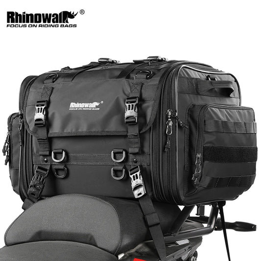 Rhinowalk Motorcycle Travel Luggage Bag Waterproof 19L-80L Expandable Big Capacity Motor Tail/Trunk/Rack Bag For Most motorcycle