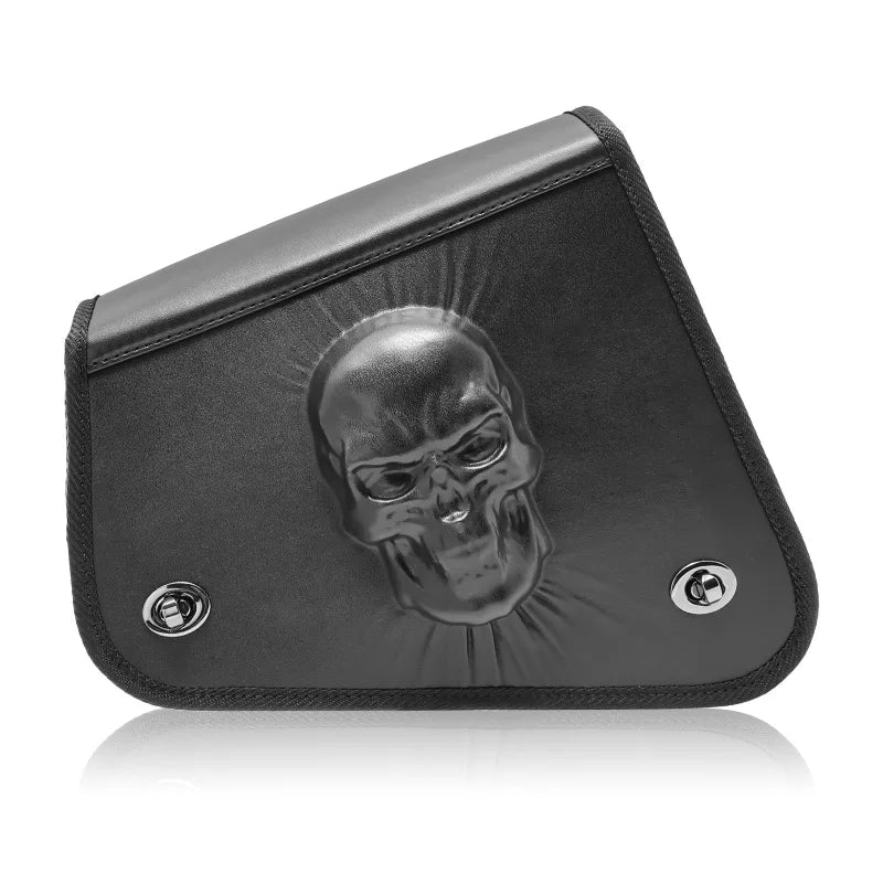 Motorcycle Black PU Leather Saddle Luggage Bag Waterproof Leather Tool Bag Universal Storage Luggage FOR Harley Sportster XL 883/Harley Sportster XL 1200 Suitable FOR Most Retro Models