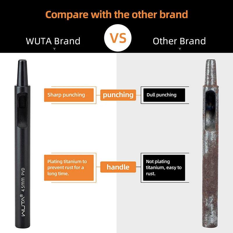 WUTA Titanium Leather Hole Punch Tool Set For DIY Craft