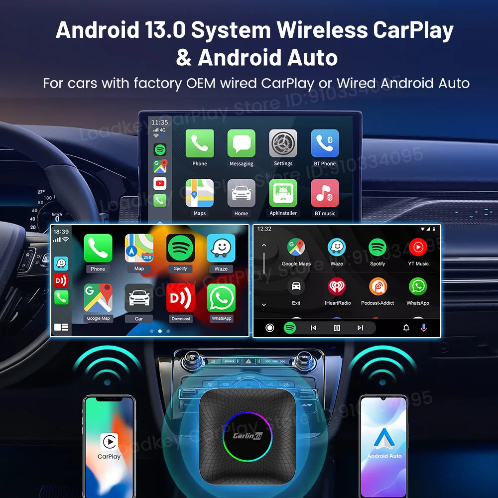 Carlinkit AI Box Wireless Android Auto CarPlay Smart TV Adapter