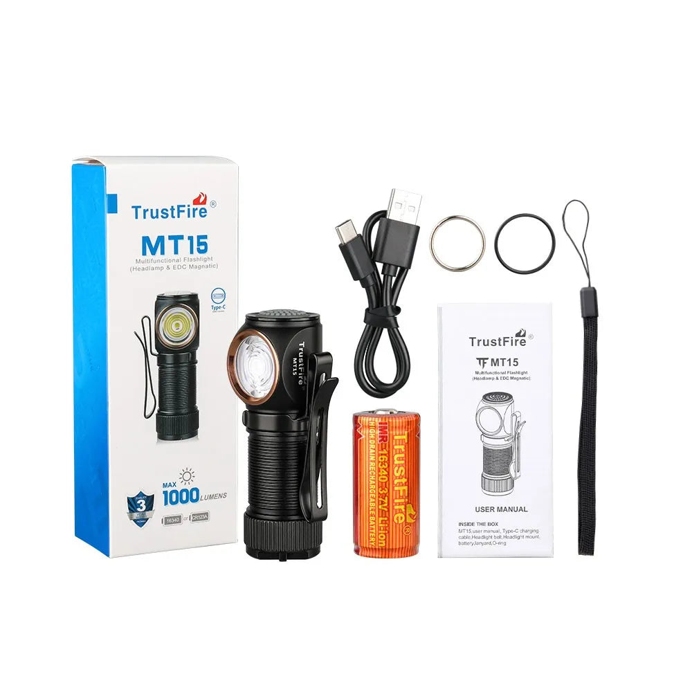 TrustFire MT15 Rechargeable LED Headlamp Waterproof For Outdoor Adventures
